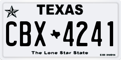 TX license plate CBX4241