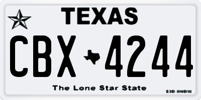 TX license plate CBX4244