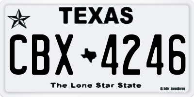 TX license plate CBX4246