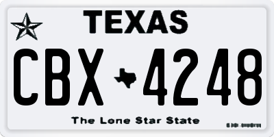 TX license plate CBX4248