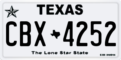 TX license plate CBX4252