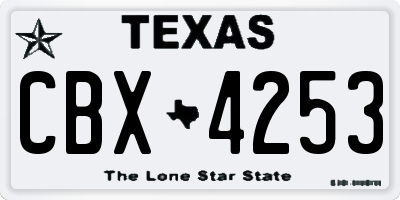 TX license plate CBX4253
