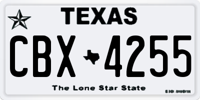 TX license plate CBX4255