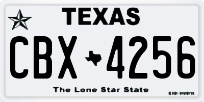 TX license plate CBX4256