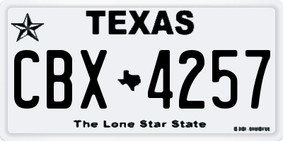 TX license plate CBX4257
