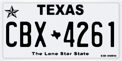 TX license plate CBX4261