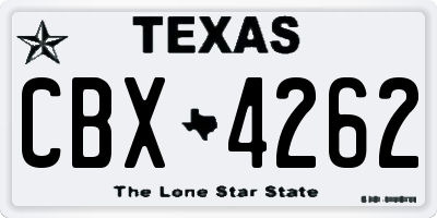 TX license plate CBX4262