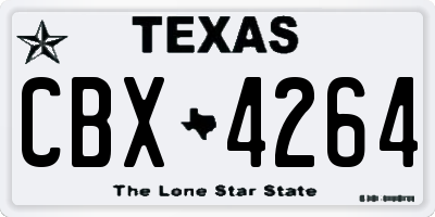 TX license plate CBX4264