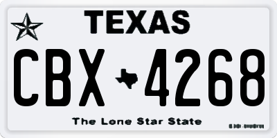 TX license plate CBX4268