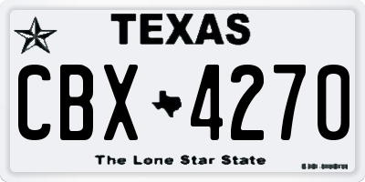TX license plate CBX4270