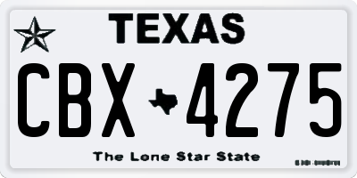 TX license plate CBX4275