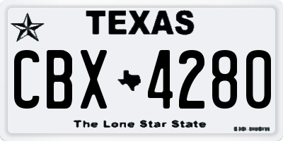 TX license plate CBX4280