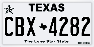 TX license plate CBX4282