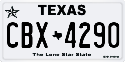 TX license plate CBX4290