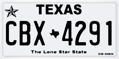 TX license plate CBX4291