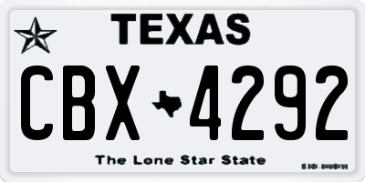 TX license plate CBX4292