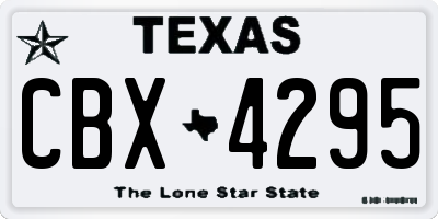 TX license plate CBX4295