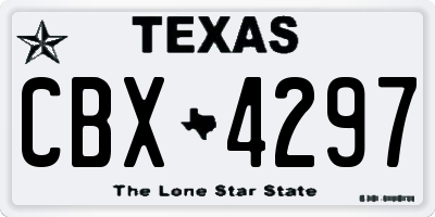 TX license plate CBX4297