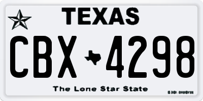 TX license plate CBX4298