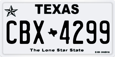 TX license plate CBX4299