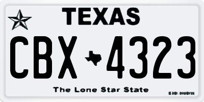 TX license plate CBX4323