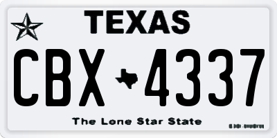 TX license plate CBX4337