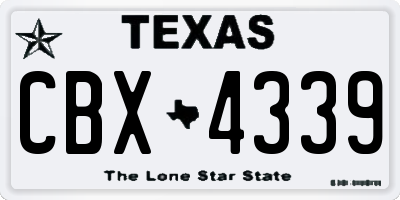 TX license plate CBX4339