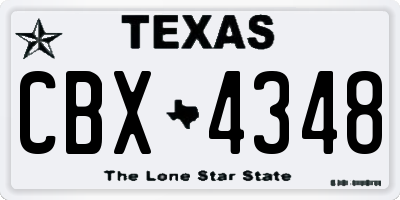 TX license plate CBX4348