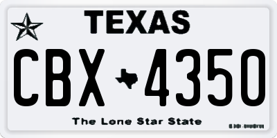 TX license plate CBX4350