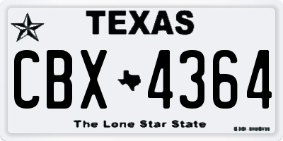 TX license plate CBX4364