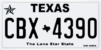 TX license plate CBX4390