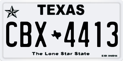 TX license plate CBX4413