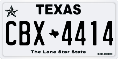 TX license plate CBX4414