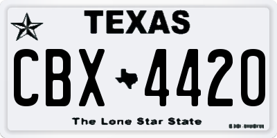 TX license plate CBX4420