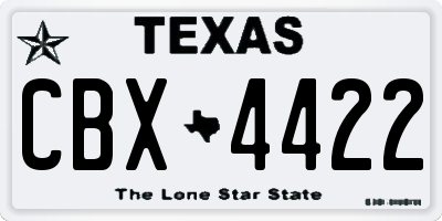 TX license plate CBX4422