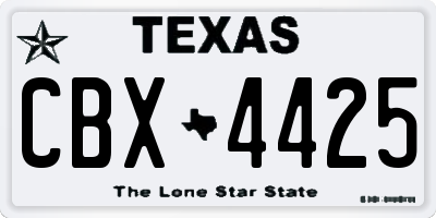 TX license plate CBX4425