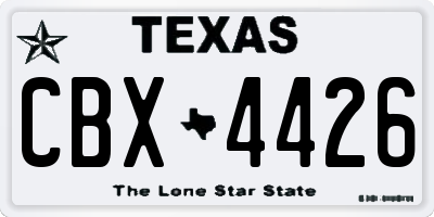 TX license plate CBX4426