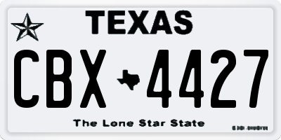 TX license plate CBX4427