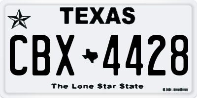 TX license plate CBX4428