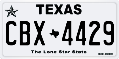 TX license plate CBX4429