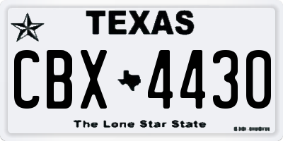 TX license plate CBX4430