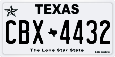 TX license plate CBX4432