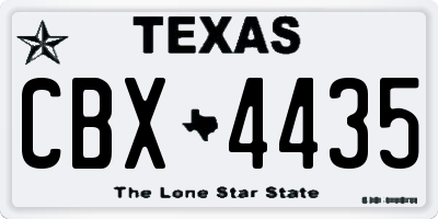 TX license plate CBX4435