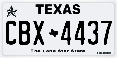TX license plate CBX4437