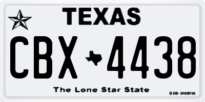 TX license plate CBX4438