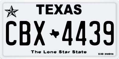 TX license plate CBX4439