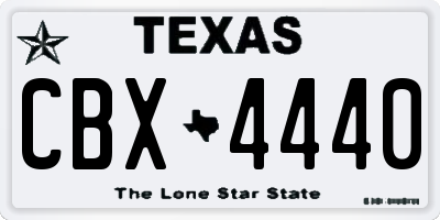 TX license plate CBX4440