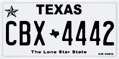 TX license plate CBX4442