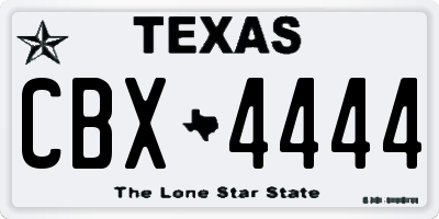 TX license plate CBX4444