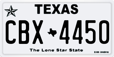TX license plate CBX4450
